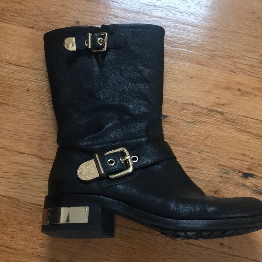Vince Camuto Combat Boots Size 7.5 with Gold Heel
